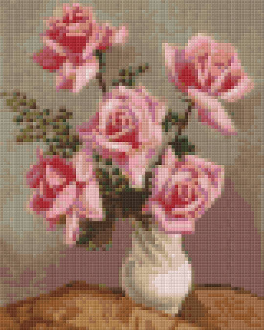 Vase Of Rose Four [4] Baseplate PixelHobby Mini-mosaic Art Kit
